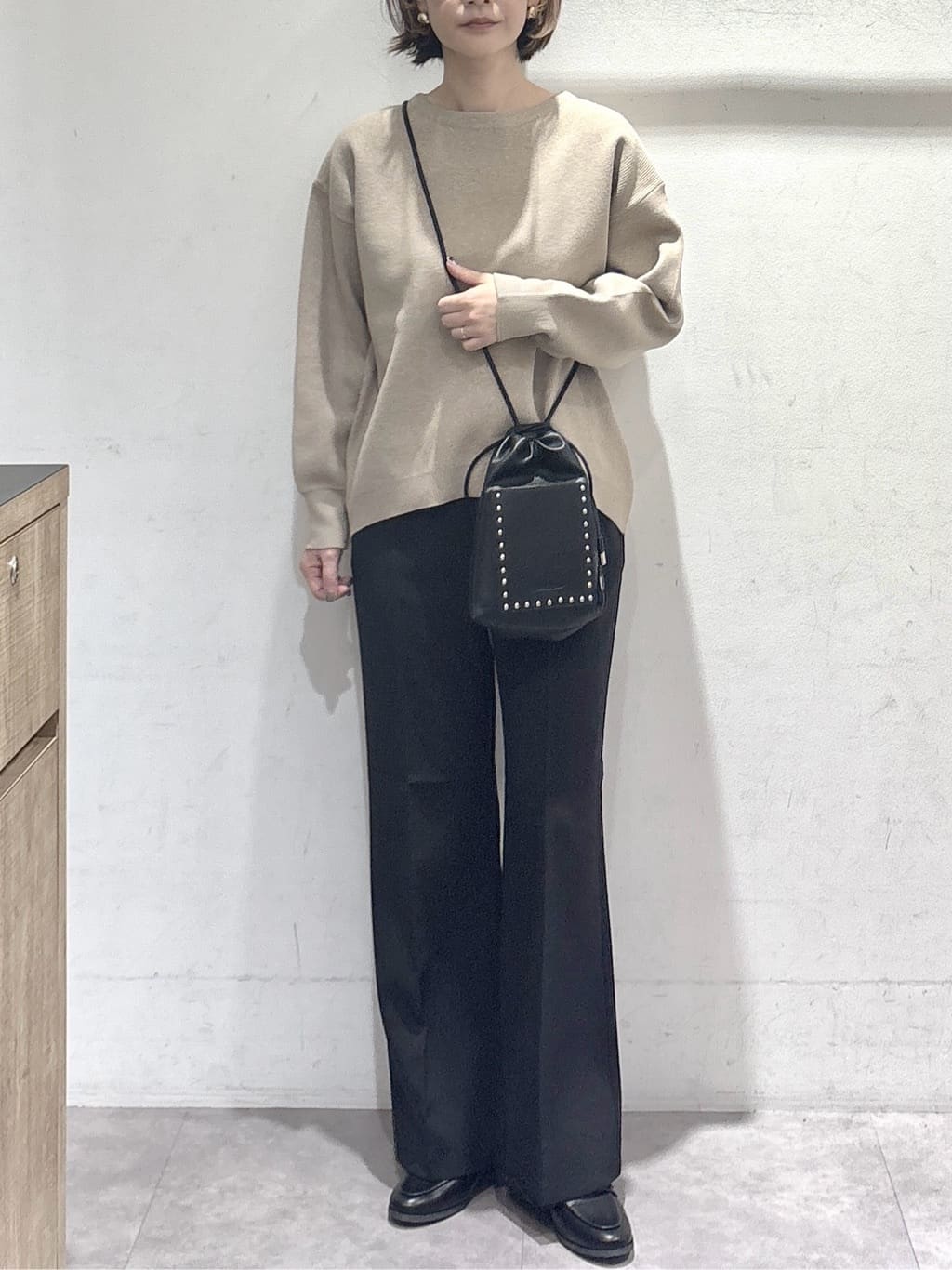 たけねぇさんの「OPAQUE.CLIP｜サイド編地切替ニットトップス／セットアップ対応【洗濯機OK】」を使ったコーディネート
