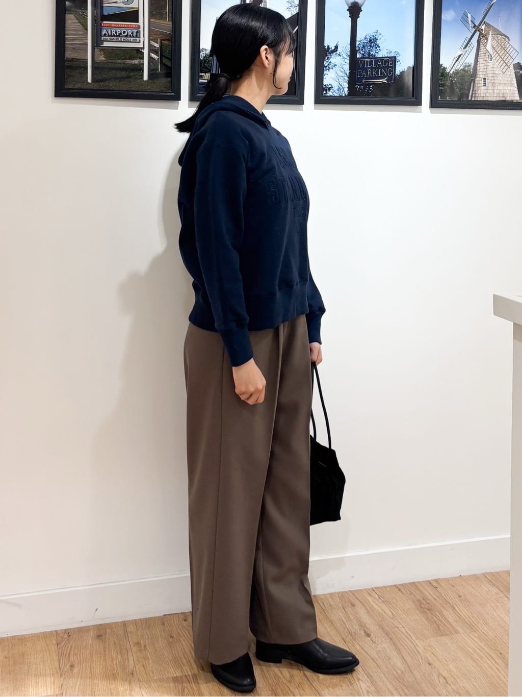 Ririkaさんの「Dessin｜【洗える】裏起毛セミワイドツイルパンツ」を使ったコーディネート