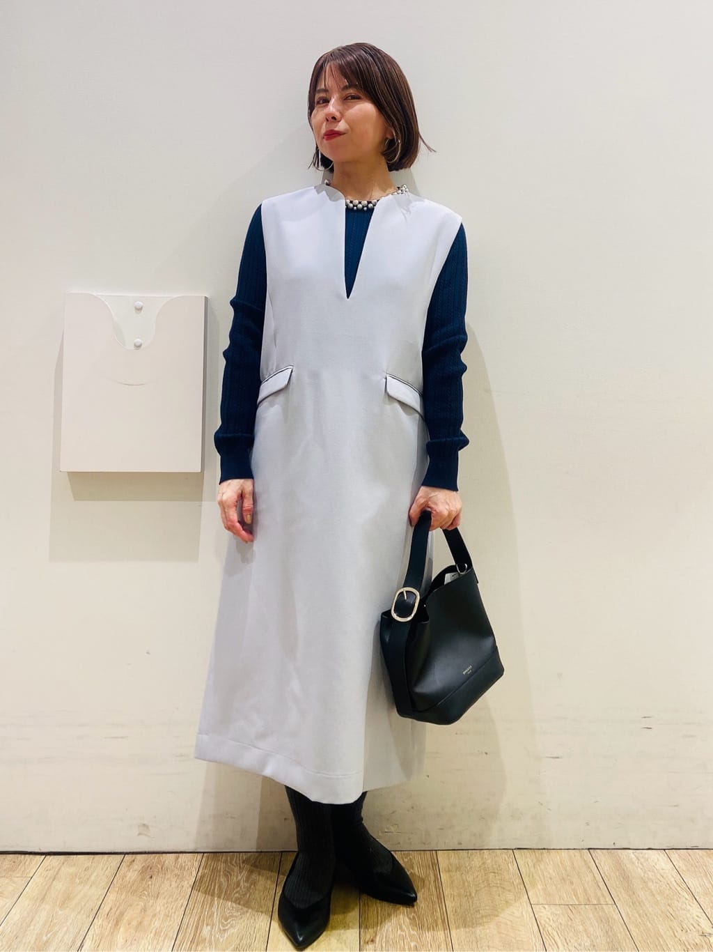 YUKOさんの「index｜キーネックジャンスカ【洗濯機OK／防シワ／イージーアイロン】」を使ったコーディネート