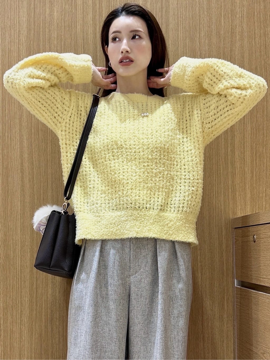 maiさんの「OPAQUE.CLIP｜モールヤーンメッシュニット【洗濯機OK】」を使ったコーディネート