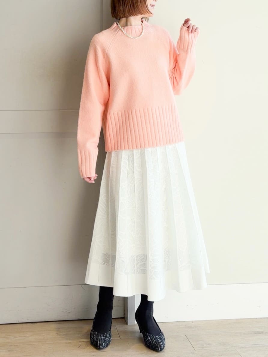 yamakoさんの「grove｜【洗える】バックリブ切替ニット」を使ったコーディネート