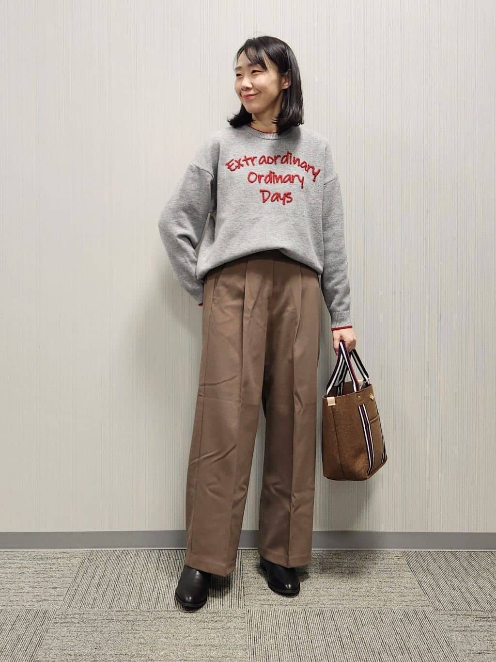 naraさんの「Dessin｜【洗える】ウール混リバーメルトンコート」を使ったコーディネート