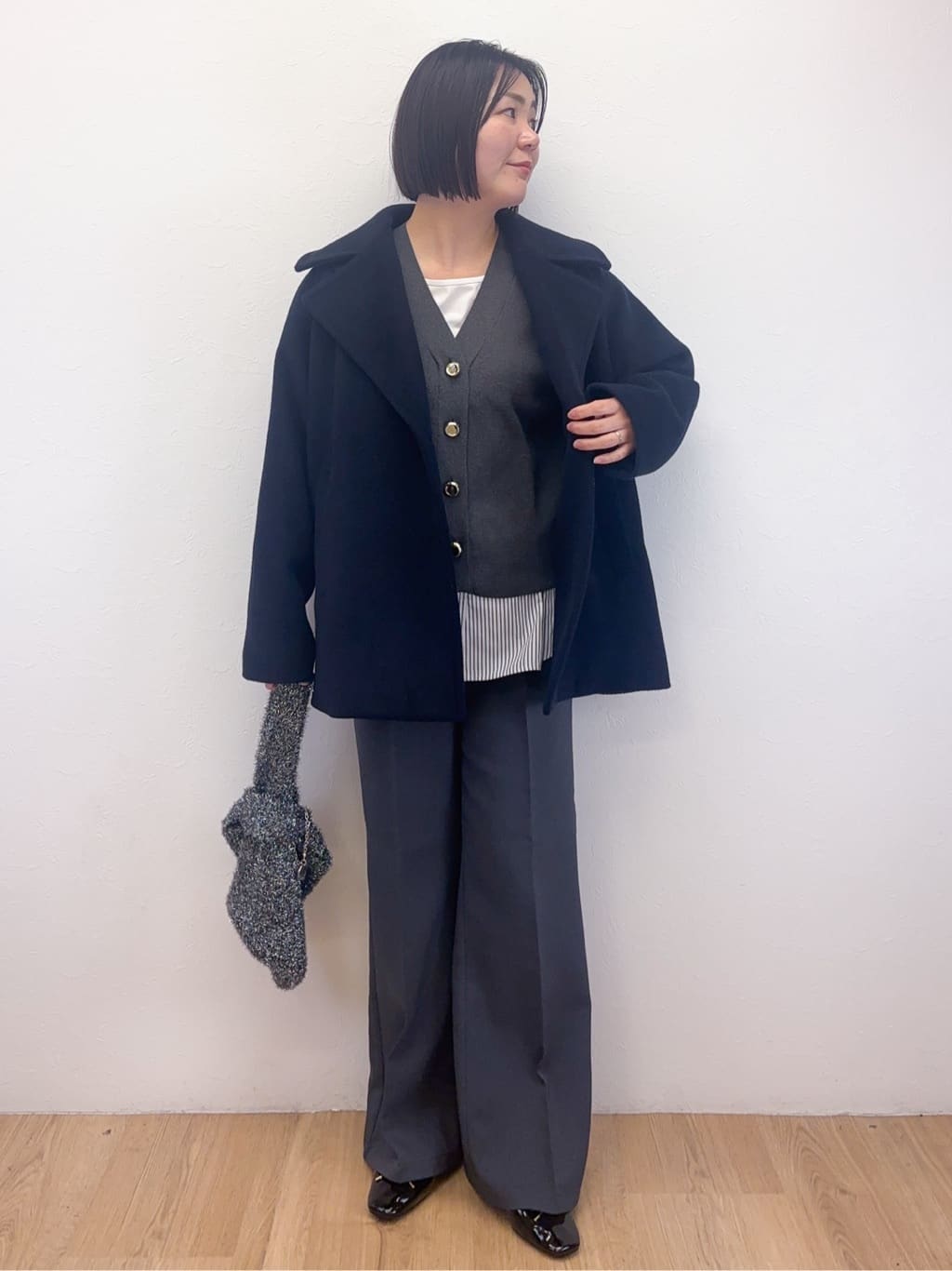 Takeさんの「OPAQUE.CLIP｜カシミヤブレンドウールミドルピーコート」を使ったコーディネート