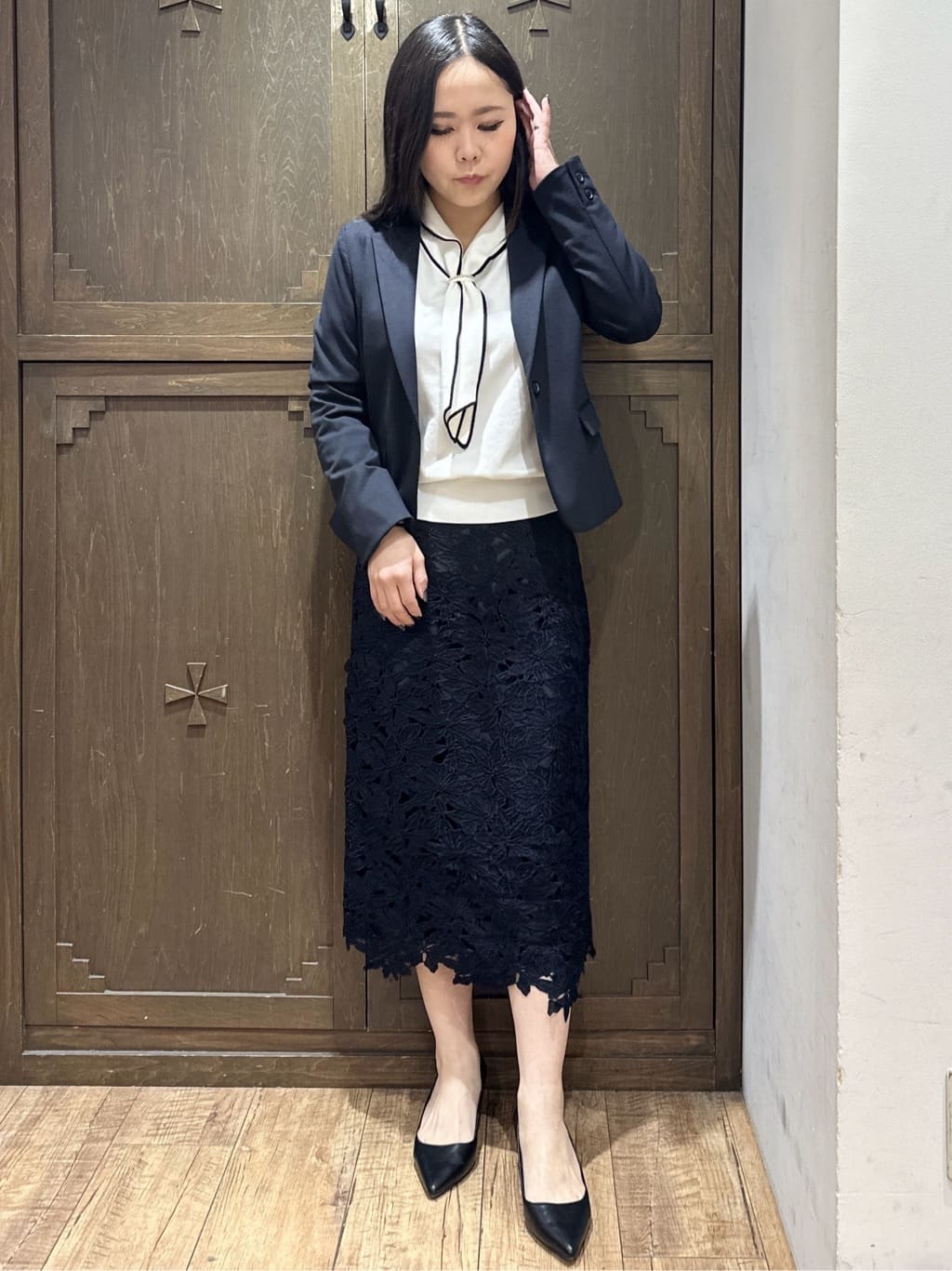 kanaさんの「index｜《5色展開／XS-LLサイズ》ストレッチテーラードジャケット／セットアップ対応【イージーアイロン】」を使ったコーディネート
