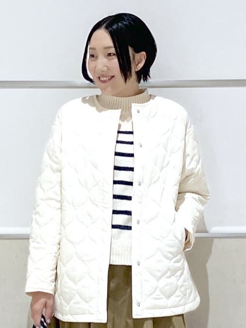 eriko さんの「Dessin｜【洗える】ハイネックベロアモールニット」を使ったコーディネート