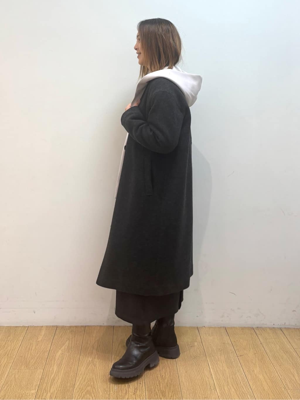 mikkoさんの「INDIVI｜【軽量／ウール混】ライトフォルム ロングコート」を使ったコーディネート