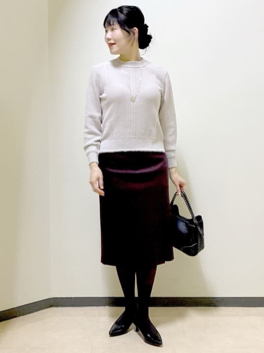  beni_gingerさんの「Reflect｜【ほんのりラメ感◎】ケーブル柄ニット」を使ったコーディネート