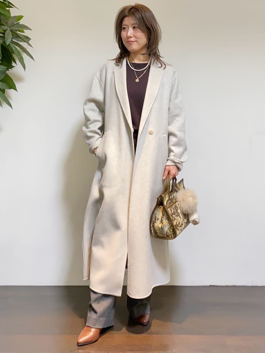 tomoさんの「UNTITLED｜【8色展開／コンパクト丈】レーヨン混 コクーンニット」を使ったコーディネート
