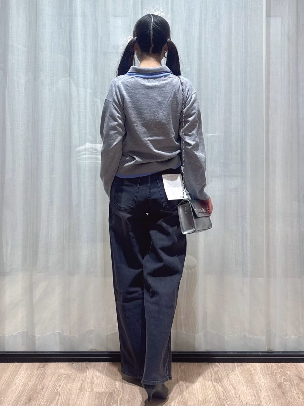 ぞうげさんの「OPAQUE.CLIP｜ダブルカラーポロ衿配色ニット【洗濯機OK】」を使ったコーディネート