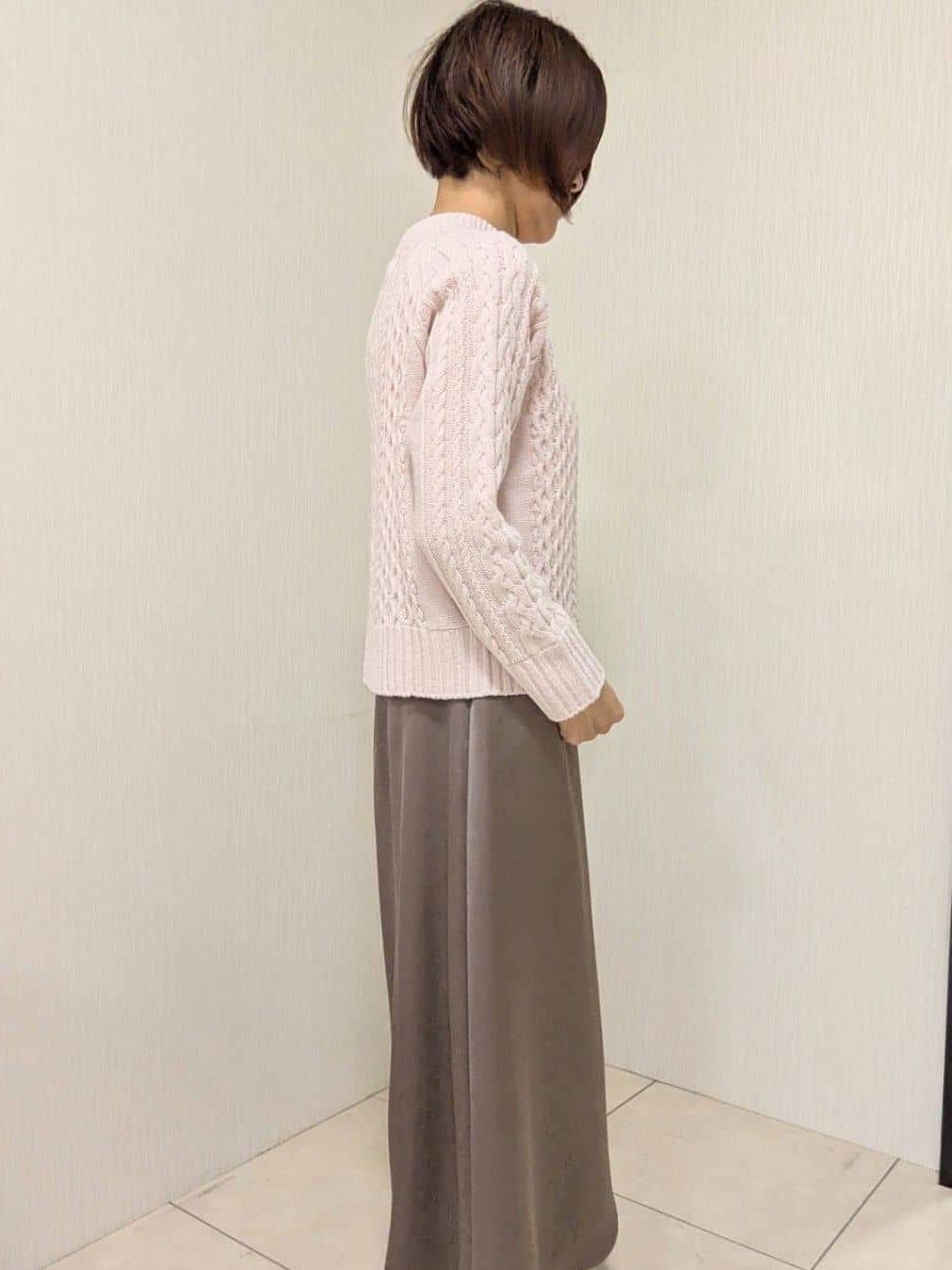 u-macoさんの「UNTITLED｜【洗える】スポンディッシュ ケーブル柄ニット」を使ったコーディネート