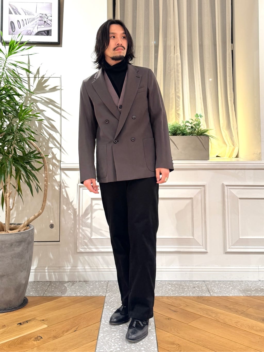kawarataniさんの「DRESSTERIOR｜◆【セットアップ可】クリアーカルゼ コンフォータブル ダブルジャケット」を使ったコーディネート