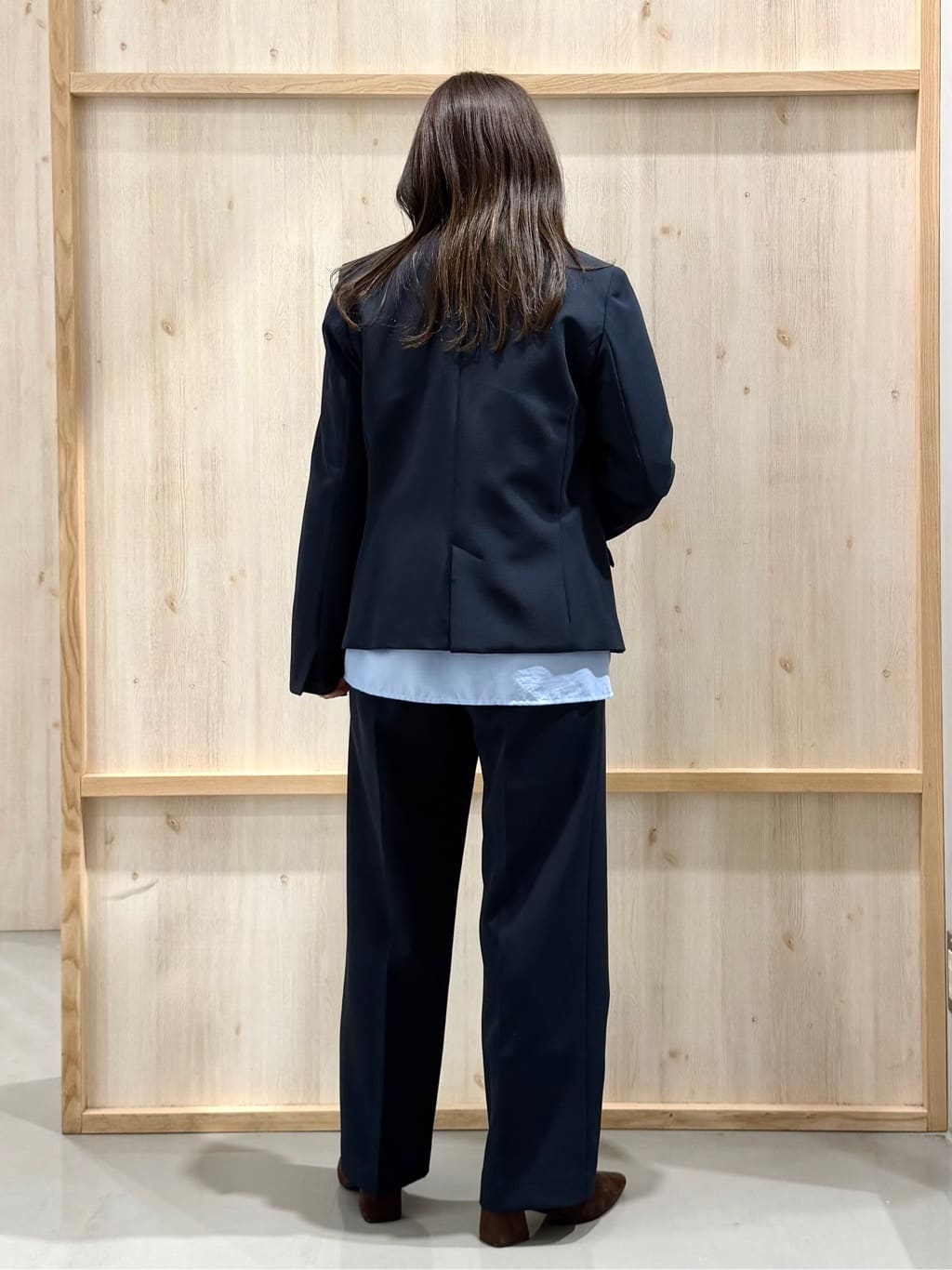 nanaさんの「THE SHOP TK｜【通勤スタイルに】ダブルクロス ノーカラージャケット/セットアップ可」を使ったコーディネート