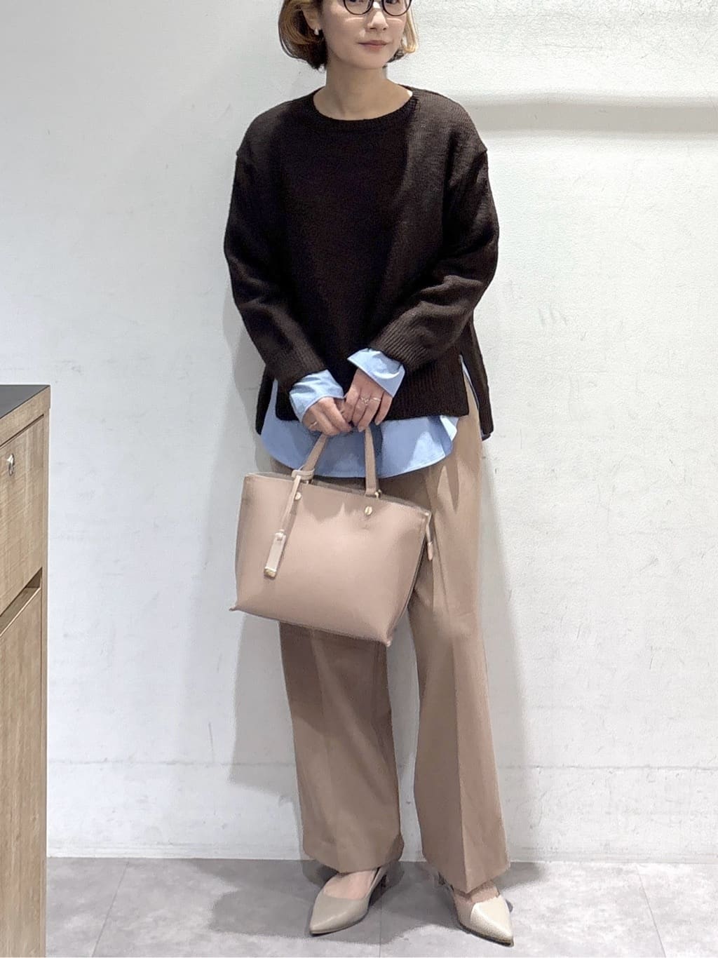 たけねぇさんの「OPAQUE.CLIP｜リラクシークルーネックニット【洗濯機OK】」を使ったコーディネート
