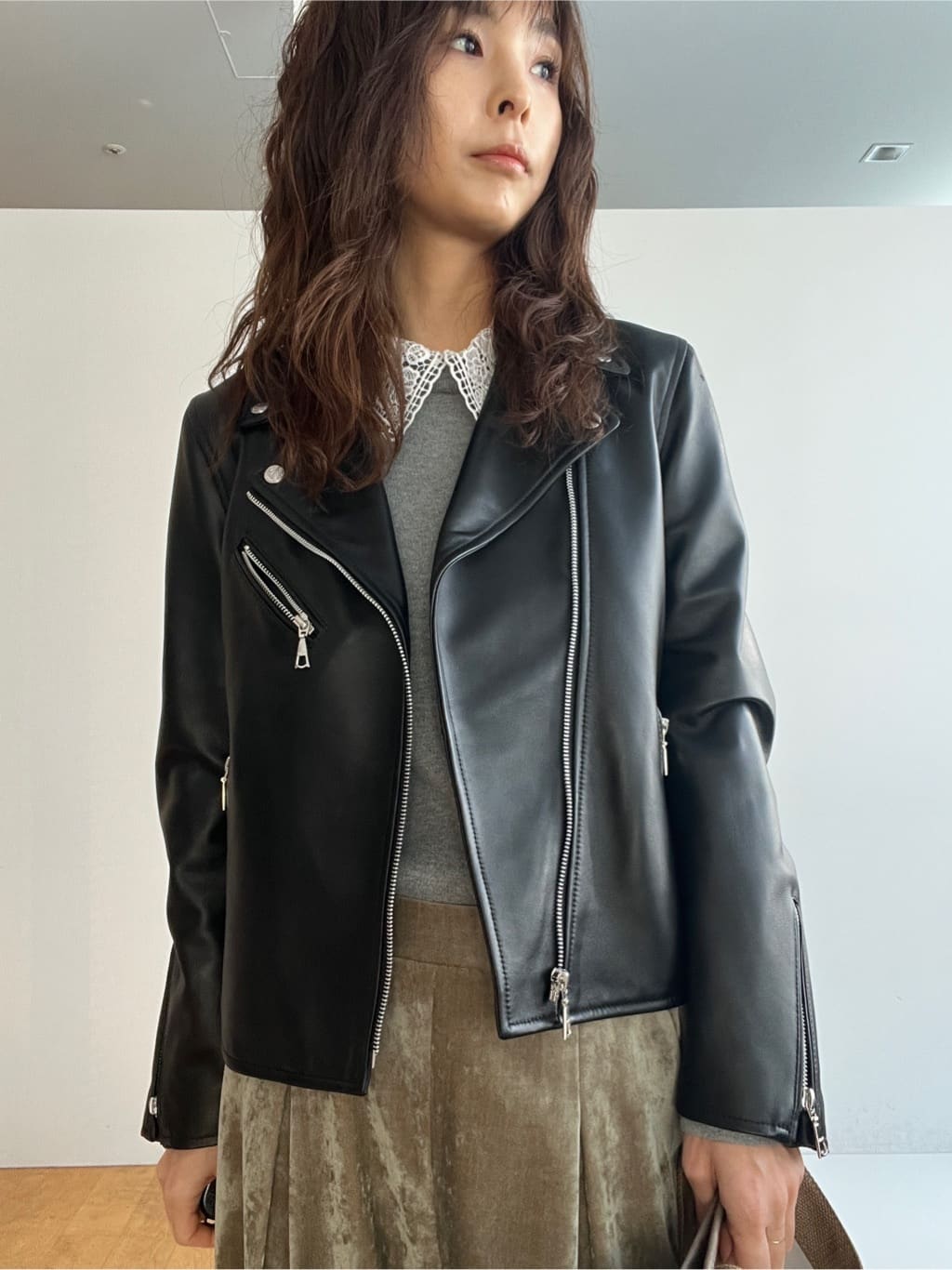 misaさんの「DRESSTERIOR｜【本革】レザーダブルライダース」を使ったコーディネート