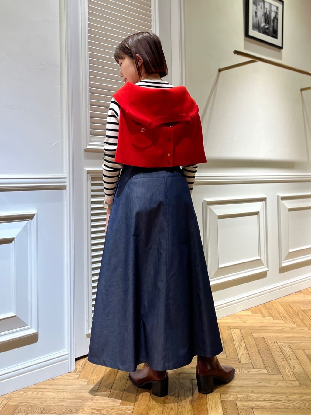 つじ まこさんの「DRESSTERIOR｜◆ストレッチフルニードルボーダーニット」を使ったコーディネート