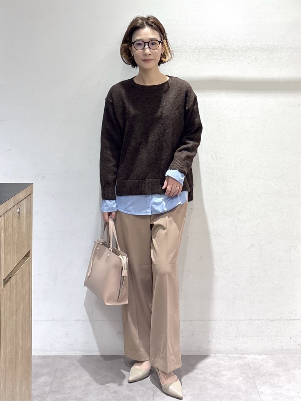 たけねぇさんの「OPAQUE.CLIP｜リラクシークルーネックニット【洗濯機OK】」を使ったコーディネート