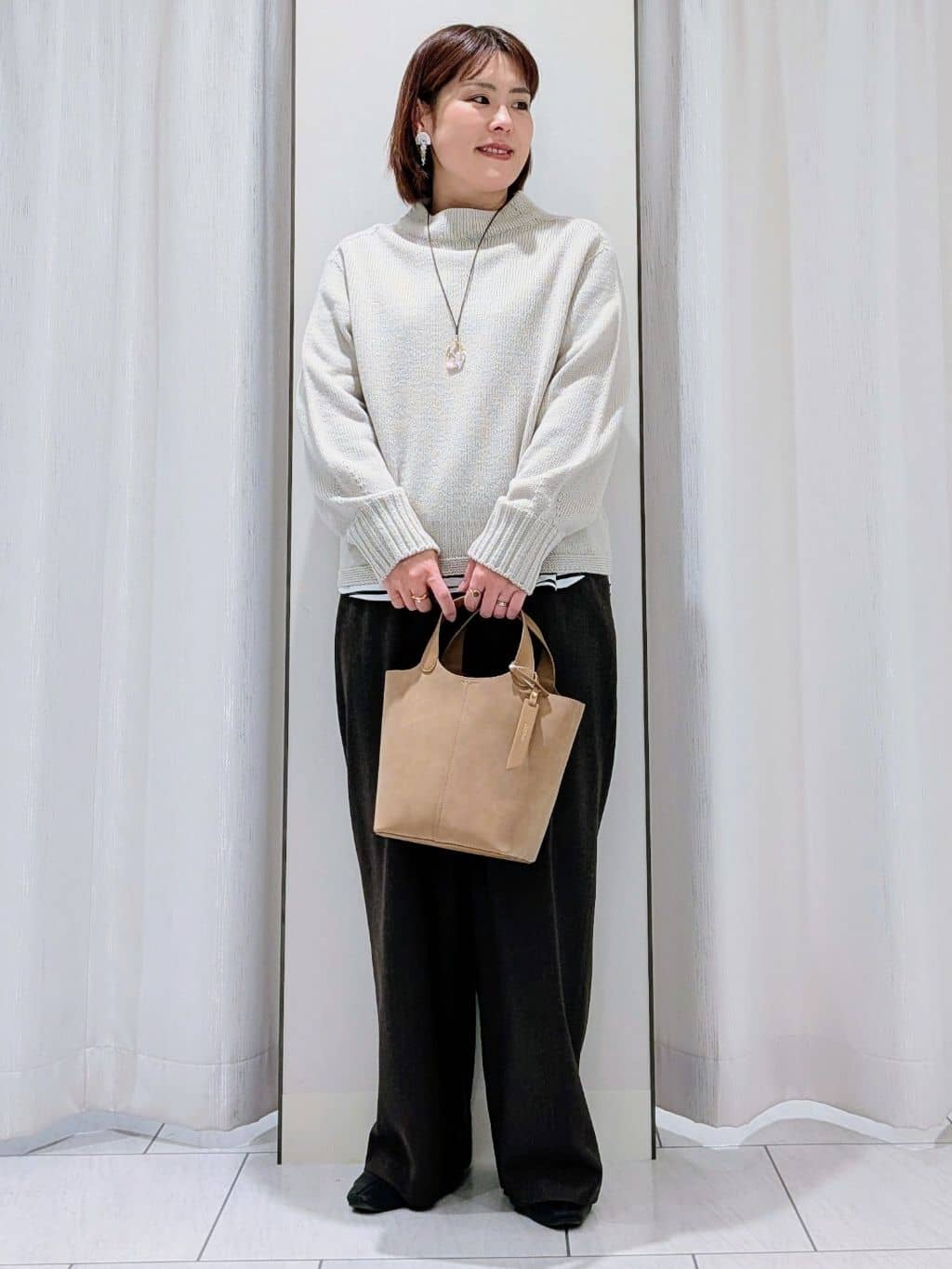 Onumaさんの「UNTITLED｜【洗える】スポンディッシュ ボトルネックニット」を使ったコーディネート