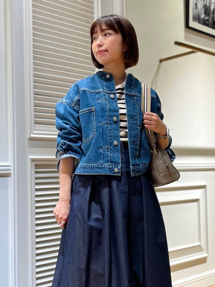 つじ まこさんの「DRESSTERIOR｜◆ストレッチフルニードルボーダーニット」を使ったコーディネート