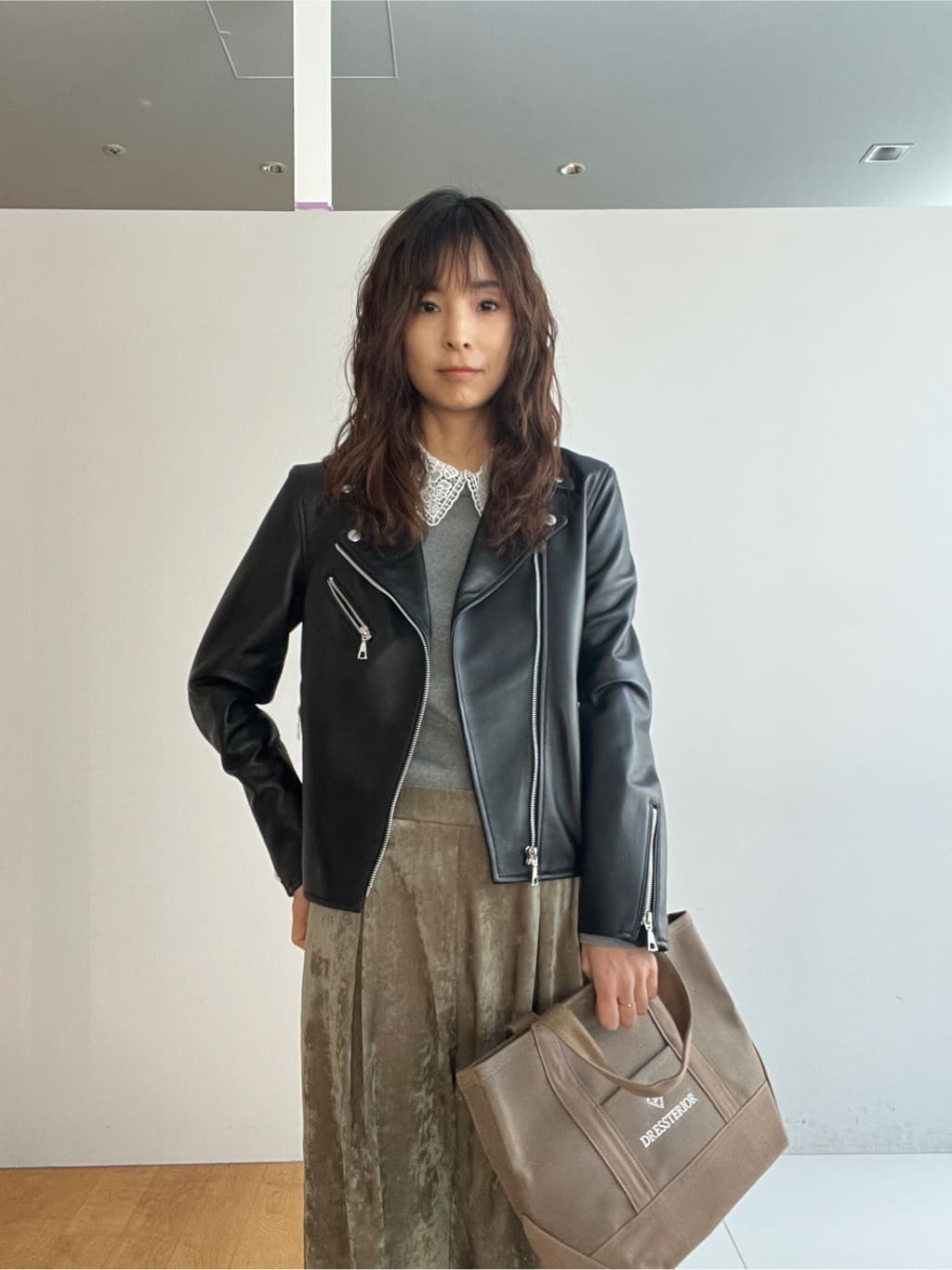 misaさんの「DRESSTERIOR｜【本革】レザーダブルライダース」を使ったコーディネート