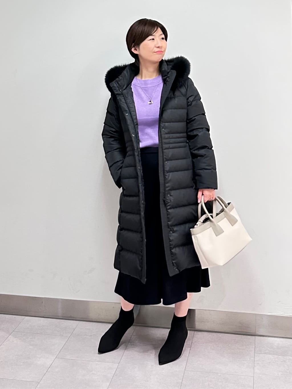 みなこさんの「UNTITLED｜【はっ水機能/フード取り外し可/防寒】ロングダウンコート」を使ったコーディネート