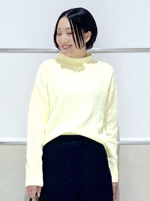 eriko さんの「Dessin｜【洗える】ハイネックベロアモールニット」を使ったコーディネート