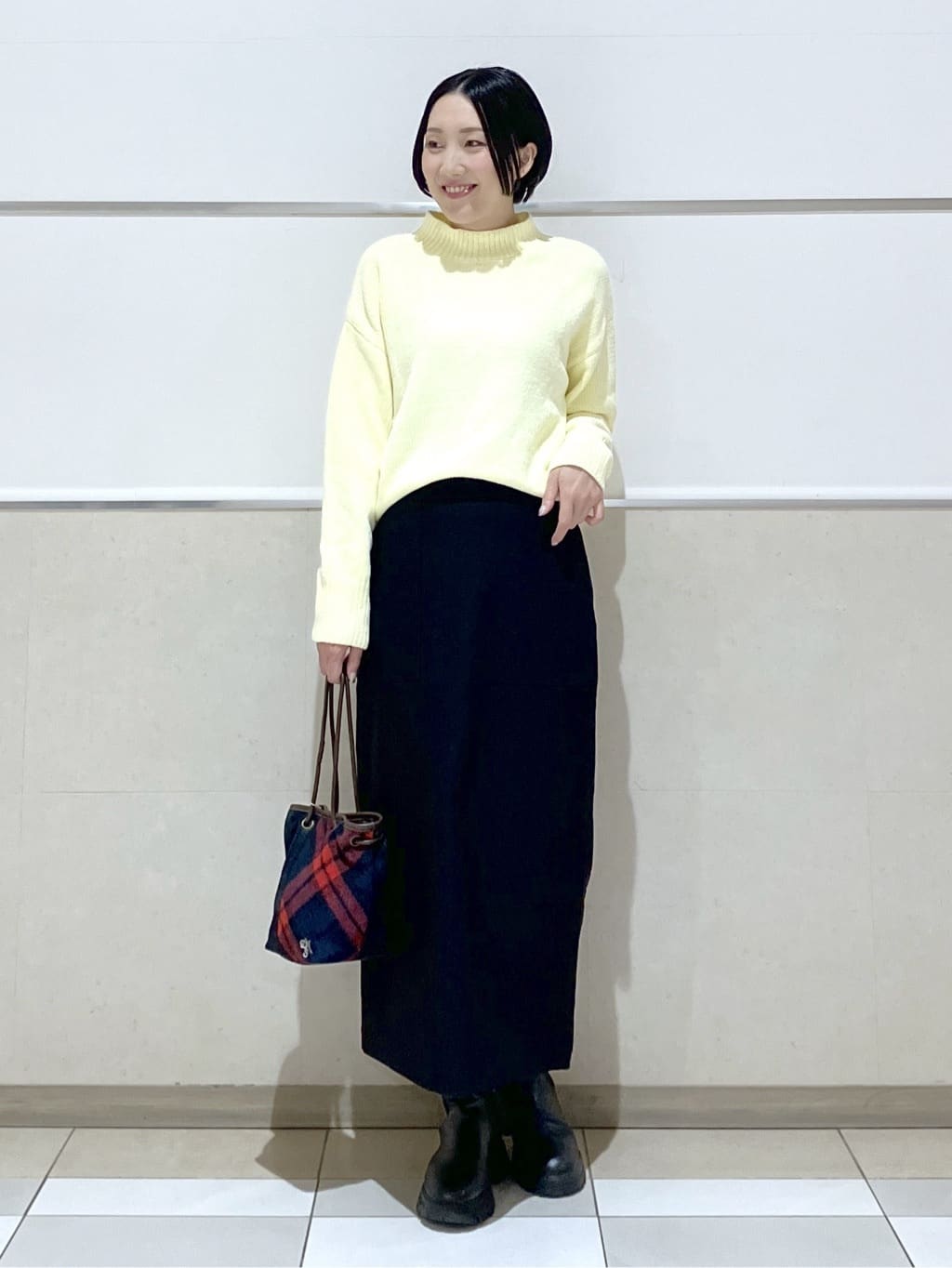 eriko さんの「Dessin｜【洗える】ハイネックベロアモールニット」を使ったコーディネート