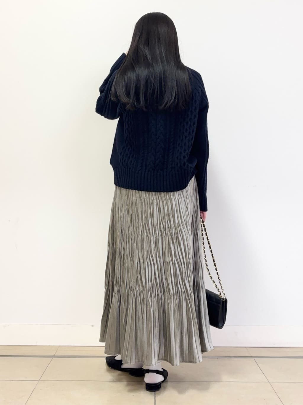 あやかさんの「UNTITLED｜【洗える】スポンディッシュ ケーブル柄ニット」を使ったコーディネート