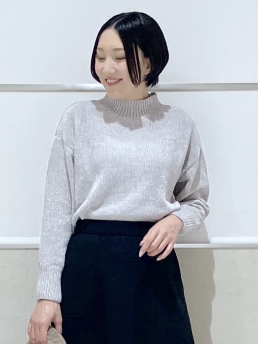 eriko さんの「Dessin｜【洗える】ハイネックベロアモールニット」を使ったコーディネート