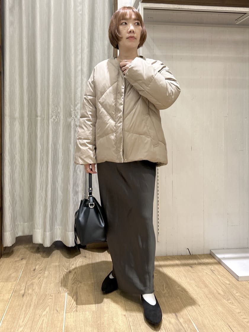 ga_riさんの「THE SHOP TK｜きれいめにもカジュアルにも ノーカラーキルトジャケット」を使ったコーディネート