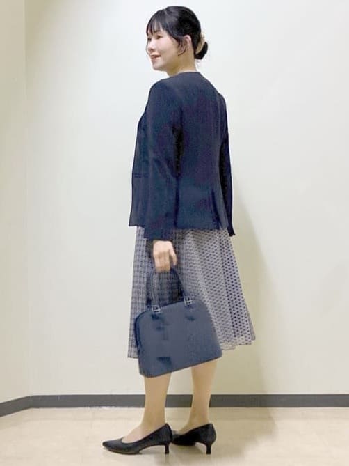  beni_gingerさんの「Reflect｜【SS-4Lサイズ／通勤／セットアップ可】ノーカラージャケット」を使ったコーディネート
