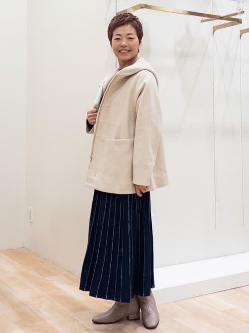 シュウコさんの「grove｜【SETUP可能】冬から春まで心地よく　タック編みオーバーサイズニット」を使ったコーディネート