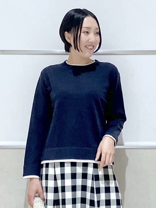 eriko さんの「Dessin｜【ユニセックス/洗える】バイカラーニット」を使ったコーディネート