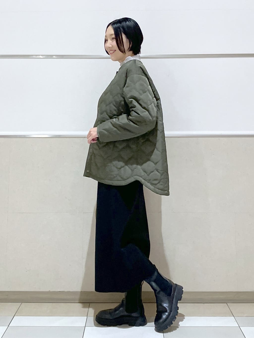 eriko さんの「Dessin｜【洗える】ハイネックベロアモールニット」を使ったコーディネート