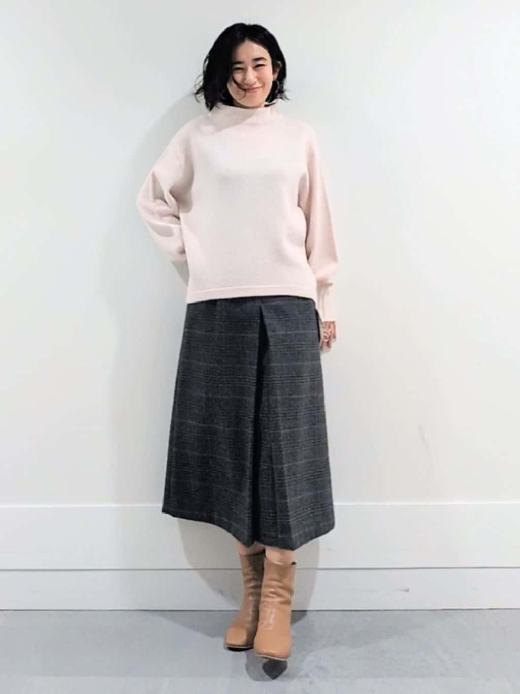 ミズタさんの「UNTITLED｜【洗える】スポンディッシュ ボトルネックニット」を使ったコーディネート