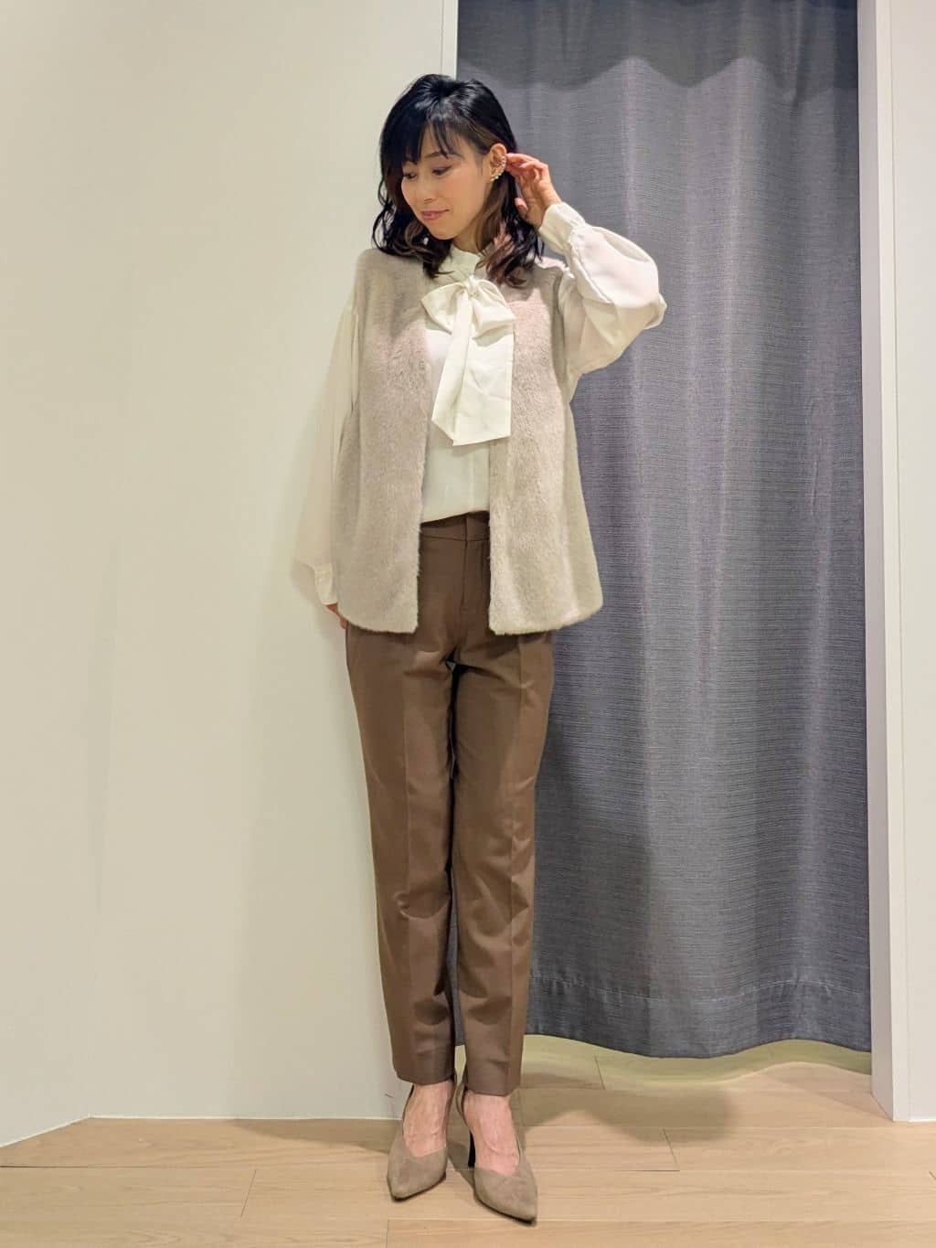 miiさんの「INDIVI｜ミンク調フェイクファージレ」を使ったコーディネート