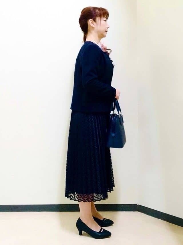 花さんの「Reflect｜【SS-4Lサイズ】シフォン&times;幾何柄レースプリーツワンピース」を使ったコーディネート