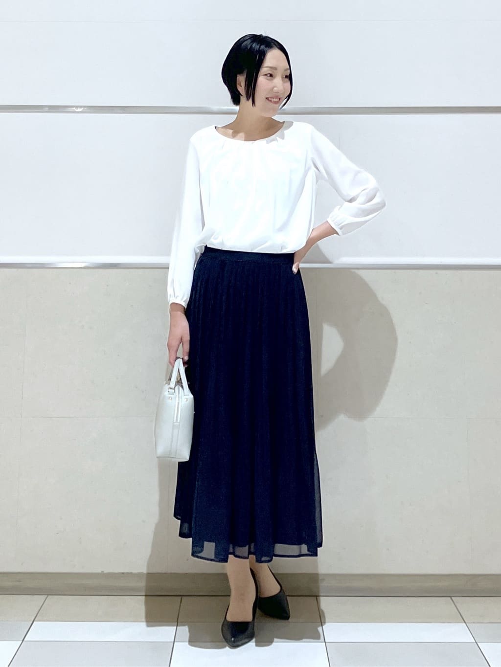 eriko さんの「Dessin｜【洗える】ジョーゼットブラウス」を使ったコーディネート