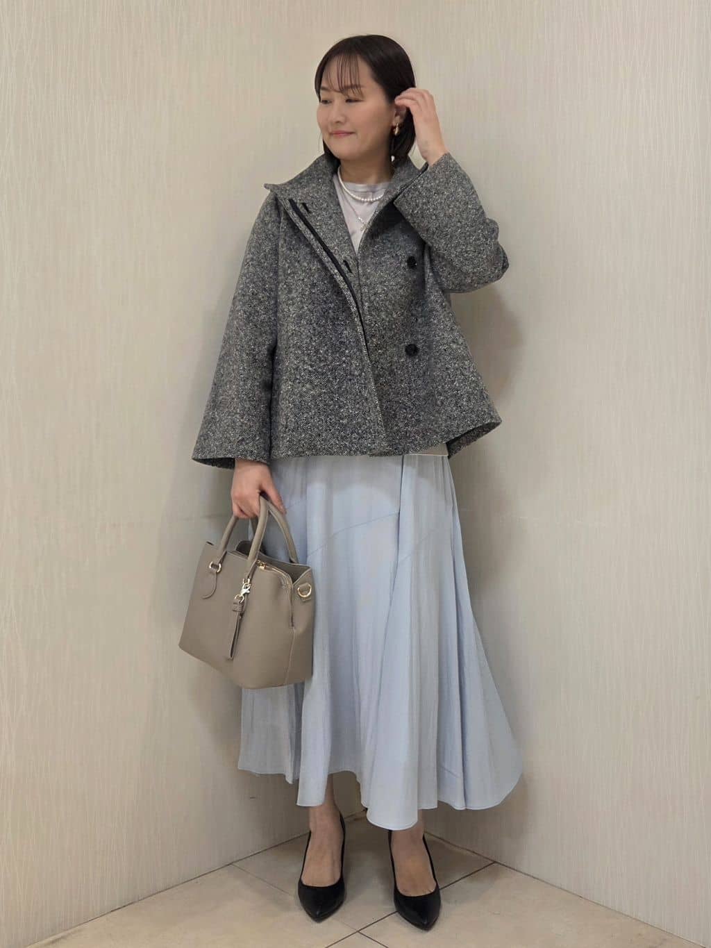 naokoさんの「UNTITLED｜【スタンドカラー/オンオフ使える】クラシカルツイードコート」を使ったコーディネート