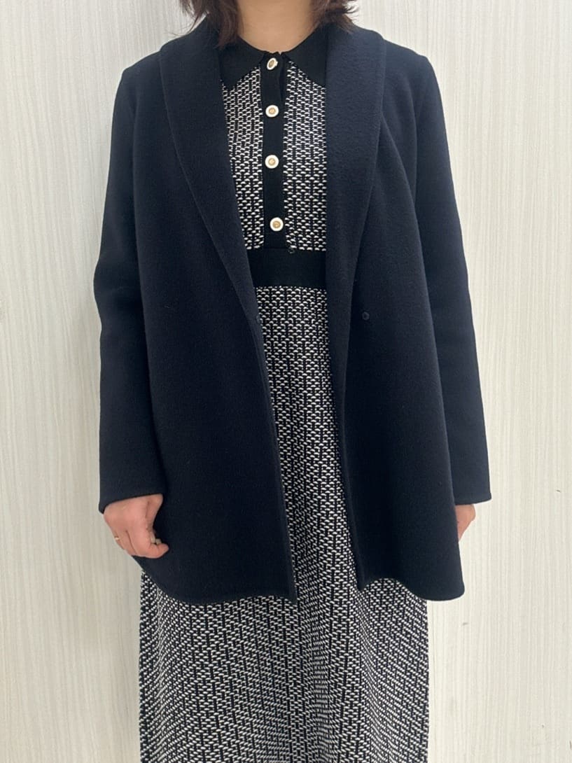 yuさんの「COUP DE CHANCE｜【リバー仕立て／裏地無し】軽く羽織れるウールリバーコート」を使ったコーディネート