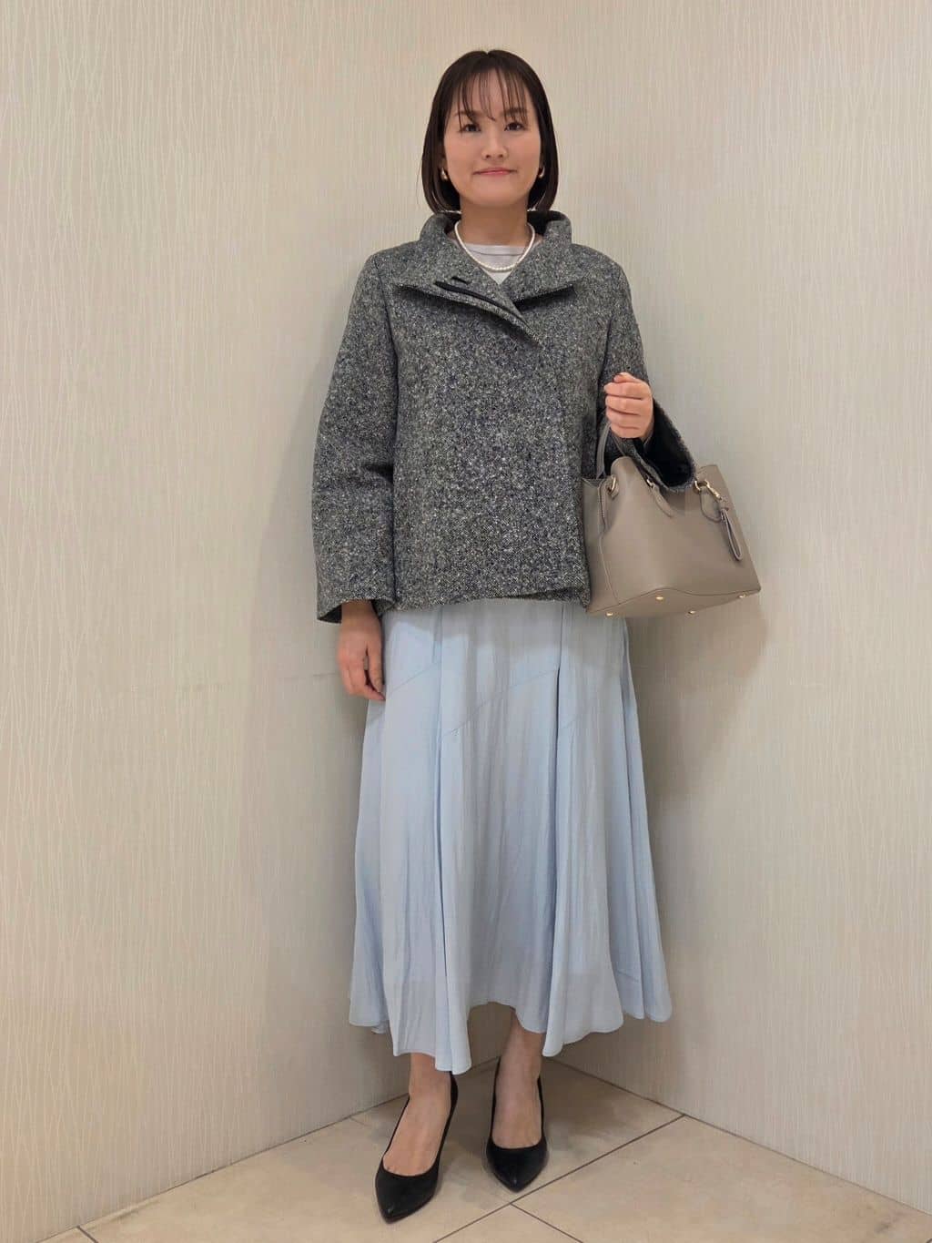 naokoさんの「UNTITLED｜【スタンドカラー/オンオフ使える】クラシカルツイードコート」を使ったコーディネート