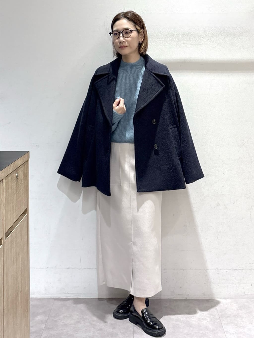 たけねぇさんの「OPAQUE.CLIP｜カシミヤブレンドウールミドルピーコート」を使ったコーディネート