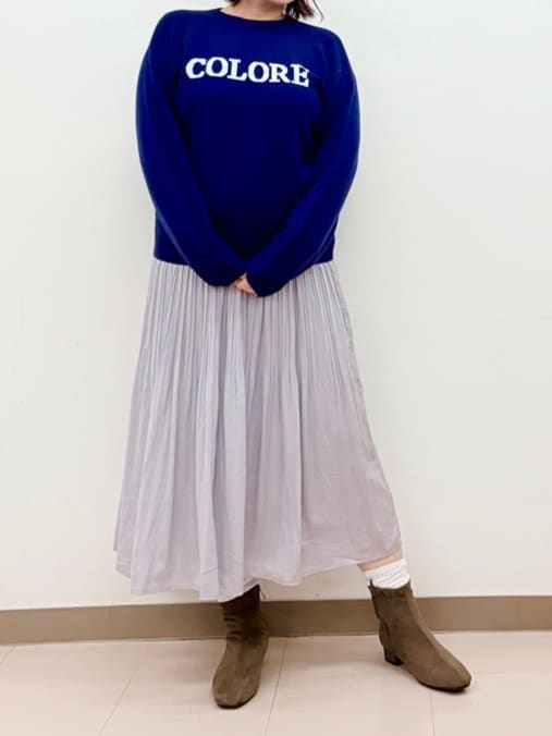 haruさんの「SHOO･LA･RUE｜【洗濯機可/S-LL】もちもちタッチ スウェットライクロゴニット」を使ったコーディネート