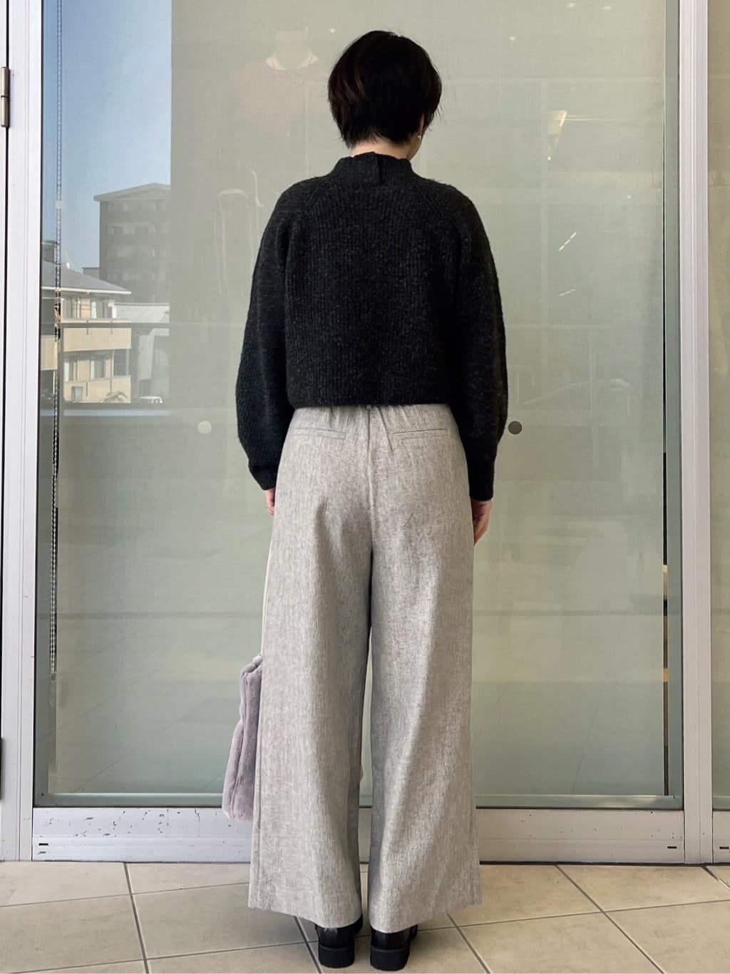 yo-koさんの「OPAQUE.CLIP｜MIXミドルゲージショートあぜニット【洗濯機OK】」を使ったコーディネート
