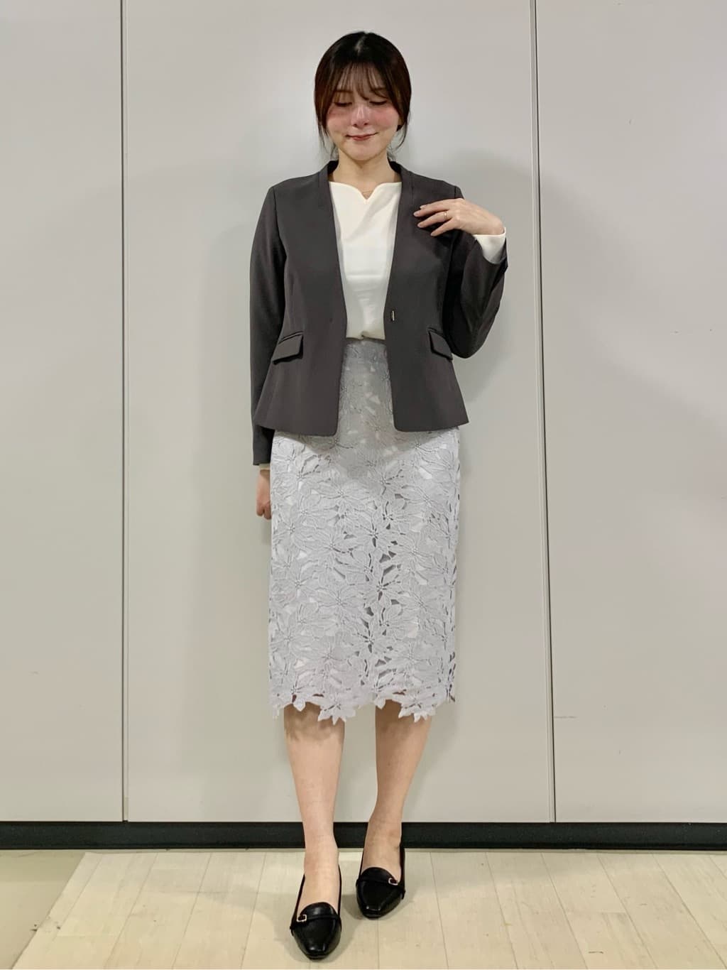 kasumiさんの「index｜ストレッチノーカラージャケット／セットアップ対応【洗濯機OK／防シワ／イージーアイロン】」を使ったコーディネート