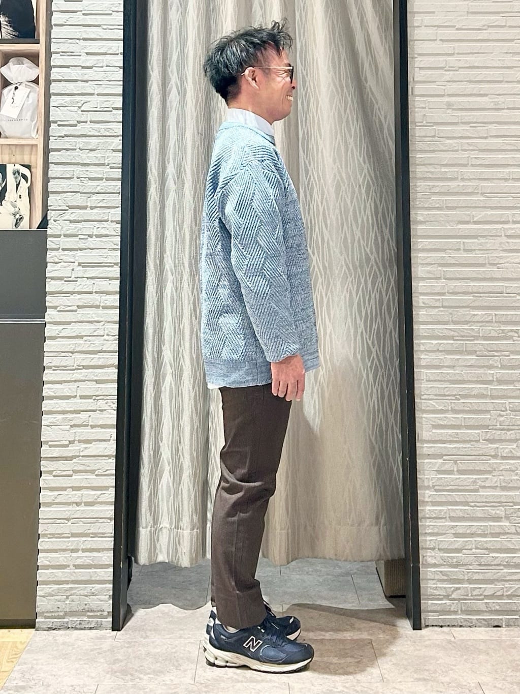 KENJI Iさんの「THE SHOP TK｜【頑張りすぎないオシャレ】ミックスヤーンニット　洗濯機OK／軽量」を使ったコーディネート
