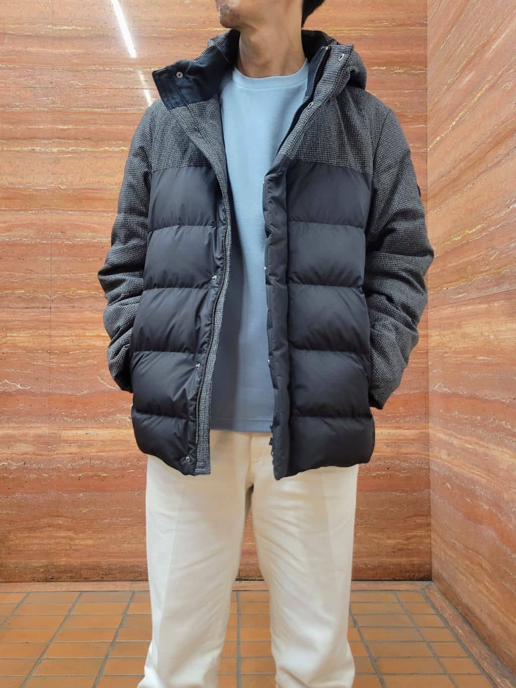 piroyaさんの「TAKEO KIKUCHI｜カラーコンビ ダウンブルゾン」を使ったコーディネート
