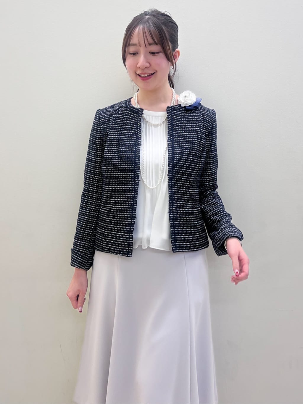 mikikoさんの「Reflect｜【SS-4Lサイズ／フォーマル／セットアップ可】ツイードジャケット」を使ったコーディネート