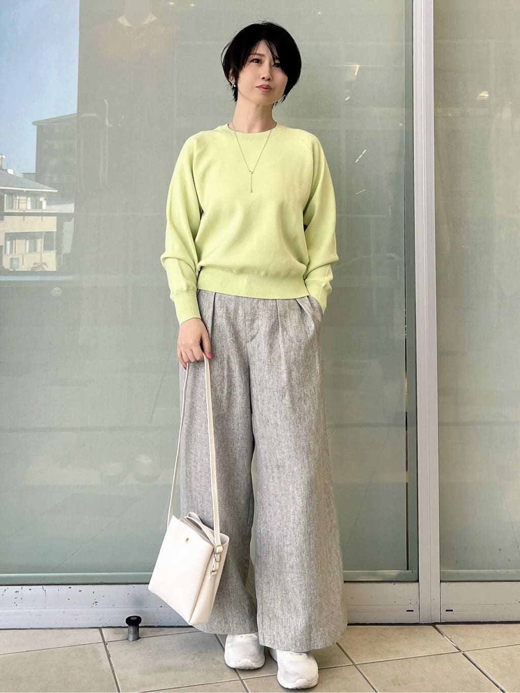 yo-koさんの「OPAQUE.CLIP｜スウェットライクニット【洗濯機OK】」を使ったコーディネート