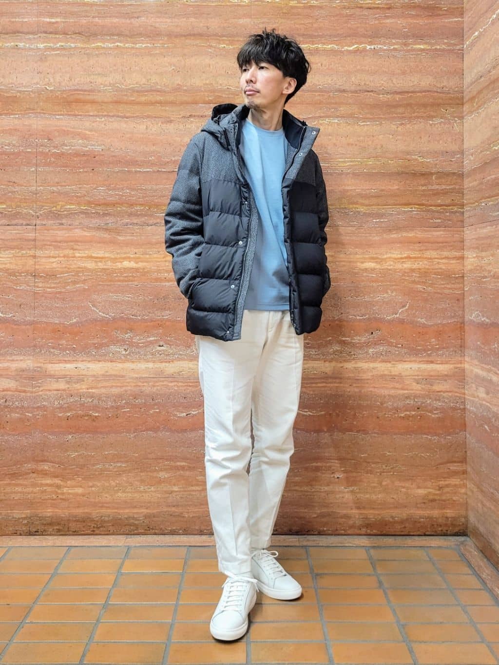 piroyaさんの「TAKEO KIKUCHI｜カラーコンビ ダウンブルゾン」を使ったコーディネート
