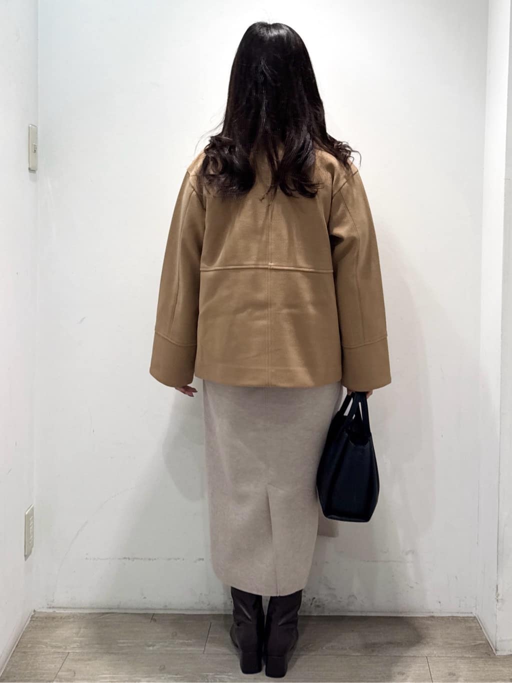 yuicciさんの「OPAQUE.CLIP｜ウールライクメルトンノーカラーコート【洗濯機洗い可】」を使ったコーディネート